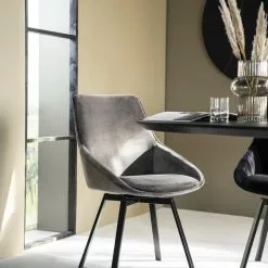 Beau Pyörivä Samettituoli, Harmaa -Keittiö myymälä By Boo616 1