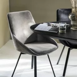 Beau Pyörivä Samettituoli, Harmaa -Keittiö myymälä By Boo619 1