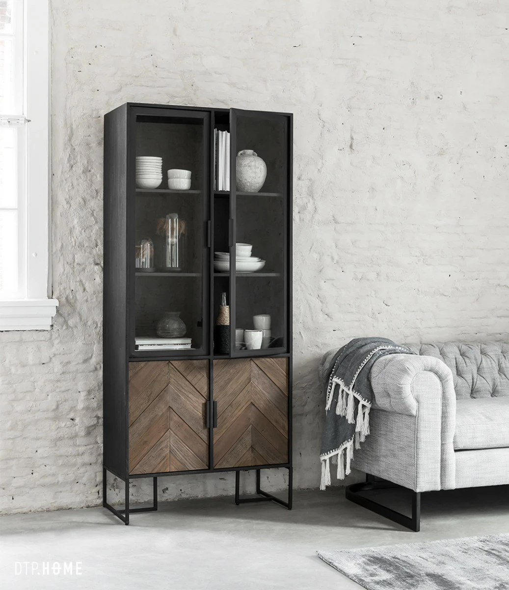 CRISS CROSS Musta Vitriinikaappi 2 CRISS CROSS Musta Vitriinikaappi - Image 2