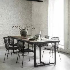 Criss Cross Puinen Ruokapöytä 280 -Keittiö myymälä SC CC 206816 Criss Cross dining table ML Bahamas Loom chair sf2 DTP