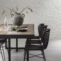 Criss Cross Puinen Ruokapöytä 280 -Keittiö myymälä SC CC 206816 Criss Cross dining table ML Bahamas Loom chair sf3 DTP