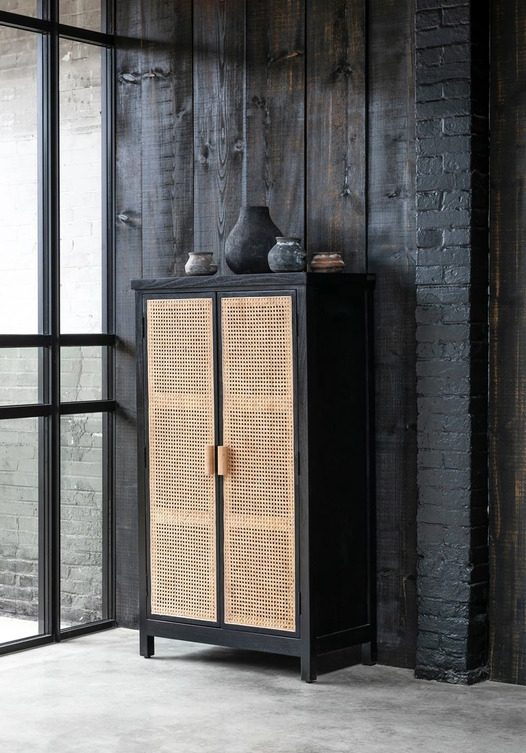 Provence Rottinkikaappi, Mustat Kehykset 2 Provence Rottinkikaappi, Mustat Kehykset - Image 2