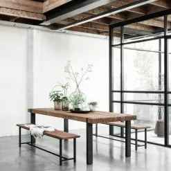 Timeless Beam Jykevä Puinen Ruokapöytä 225×100 -Keittiö myymälä Snugg Timeless Beam ruokapoyta 250x100 ruokailuryhma penkit 1