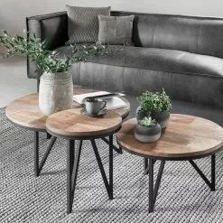 Odeon Pyöreä Puinen Sohvapöytä, Large -Keittiö myymälä Snugg coffee table round small medium large 1 2