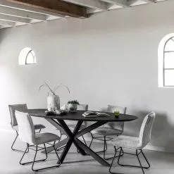 Timeless Shape Ovaali Ruokapöytä Musta 9 Timeless Shape Ovaali Ruokapöytä Musta -Keittiö myymälä Snugg timeless Shape puinen ruokapoyta musta ovaali 240x110 plus tuoli trapezium 1