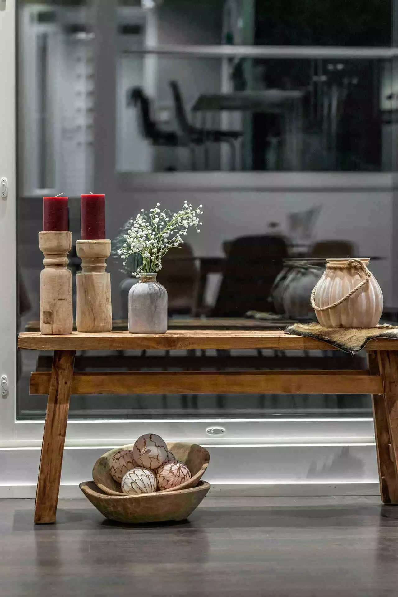 RUSTIK LYS Pöytäkynttilä Viininpunainen L 3 RUSTIK LYS Pöytäkynttilä Viininpunainen L - Image 3