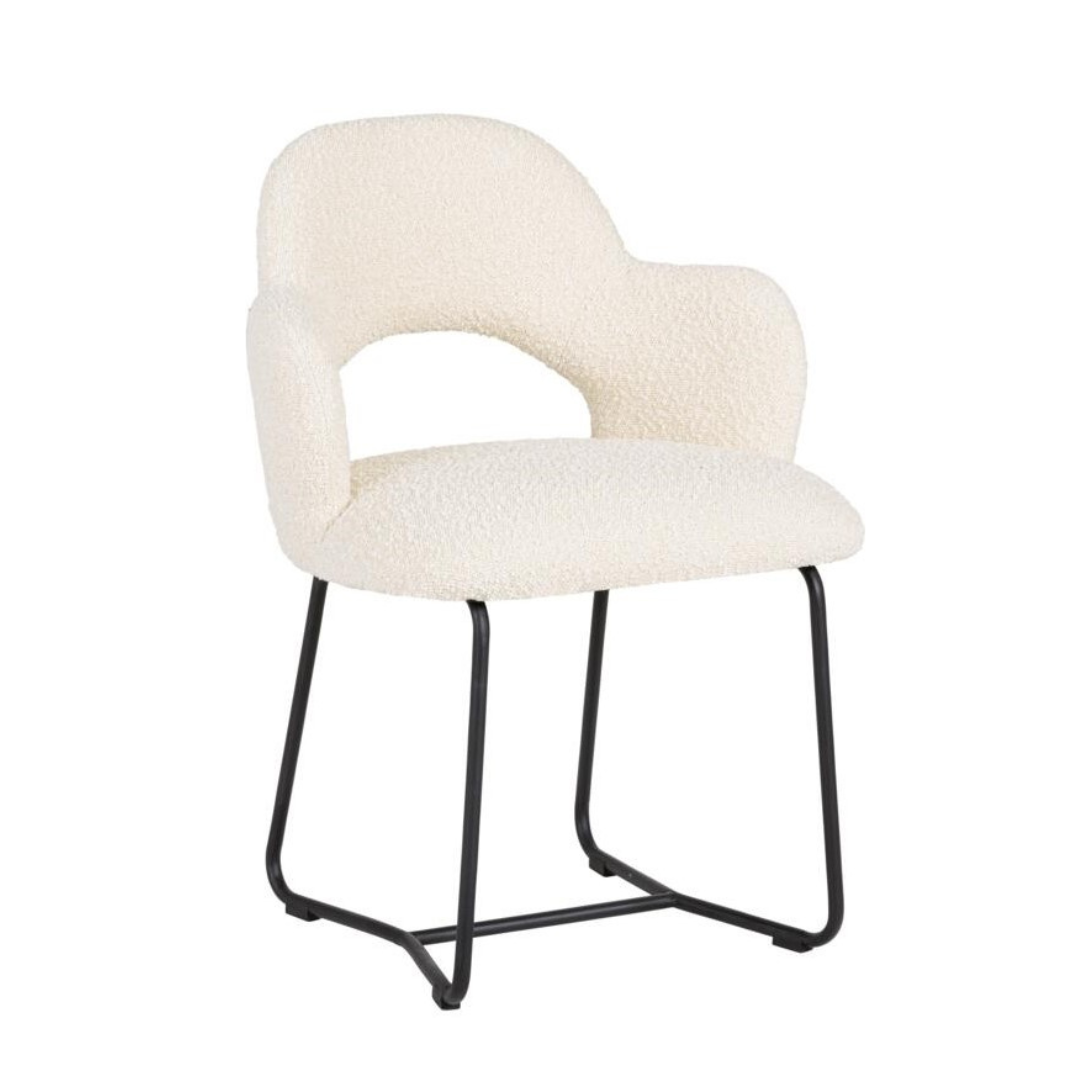 Vista Ruokapöydän Tuoli, Valkoinen Boucle 1 Vista Ruokapöydän Tuoli, Valkoinen Boucle