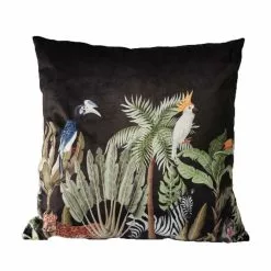 Edessä 17 Musta Sisustustyyny Viidakkokuviolla 45×45