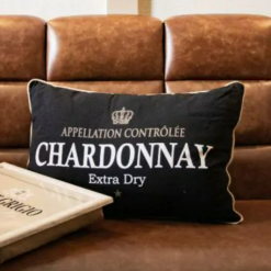 Wine Chardonnay Musta Sisustustyyny 7 Wine Chardonnay Musta Sisustustyyny -Keittiö myymälä koristetyyny