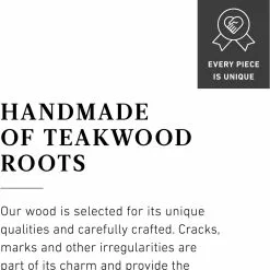 Must Living Jungle Pöytävalaisin, Large -Keittiö myymälä material information teakwood roots