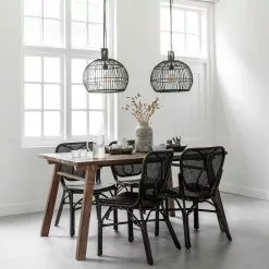 Las Salinas Small Musta Rottinkivalaisin -Keittiö myymälä ml 350632 dining table campo plus ml 252703 side chair verona plus m
