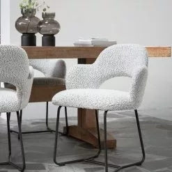 Vista Ruokapöydän Tuoli, Harmaa Boucle -Keittiö myymälä ml 749414 vista arm chair boucle light grey 5