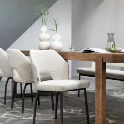 Bloom Ruokapöydän Tuoli, Valkoinen Boucle -Keittiö myymälä ml 749513 bloom side chair boucle natural cl 580735 icon dining table