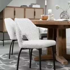 Bloom Ruokapöydän Tuoli, Valkoinen Boucle 11 Bloom Ruokapöydän Tuoli, Valkoinen Boucle -Keittiö myymälä ml 749514 bloom side chair boucle light grey cl 582761 castello dining table