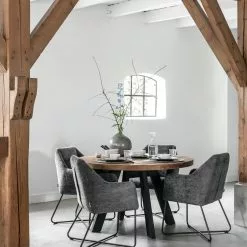 Timeless Jykevä Puinen Pyöreä Ruokapöytä 130 11 Timeless Jykevä Puinen Pyöreä Ruokapöytä 130 -Keittiö myymälä ti 428503 dining table beam round plus ml 748957 chair dream 1